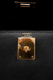 Hermes 1999 Box Leather Kelly 28 Top Handle with Strap