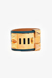 Hermes Navy/Gold Collier de Chien Bracelet