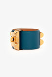 Hermes Navy/Gold Collier de Chien Bracelet