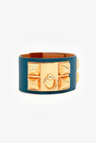 Hermes Navy/Gold Collier de Chien Bracelet