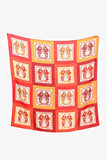 Hermes Red/Orange Cashmere/Silk Printed Scarf