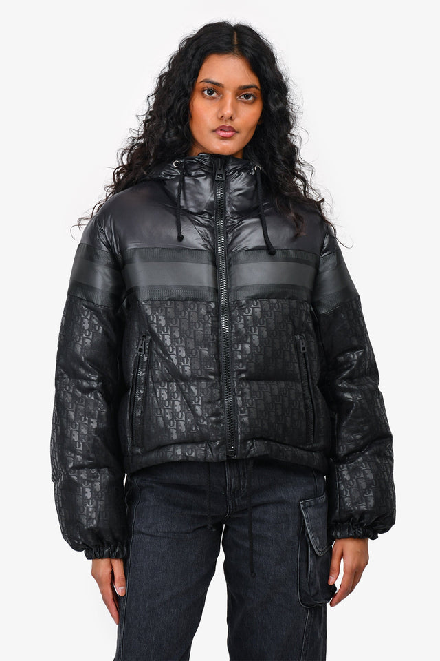 Christian Dior Black Oblique Puffer Jacket Size XS