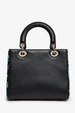 Christian Dior 2016 Black/Blue Leather Floral Printed Lady Dior