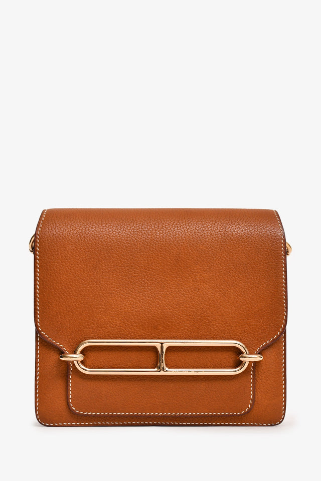 Hermes 2019 Brown Fauve Leather Mini Roulis GHW (As Is)