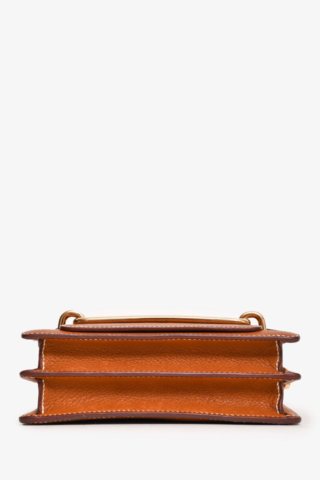 Hermes 2019 Brown Fauve Leather Mini Roulis GHW (As Is)