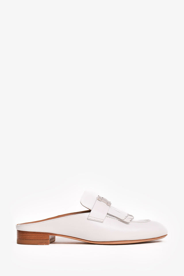 Hermes White Leather Royal Slip On loafers Size 37