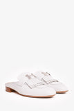 Hermes White Leather Royal Slip On loafers Size 37