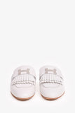 Hermes White Leather Royal Slip On loafers Size 37