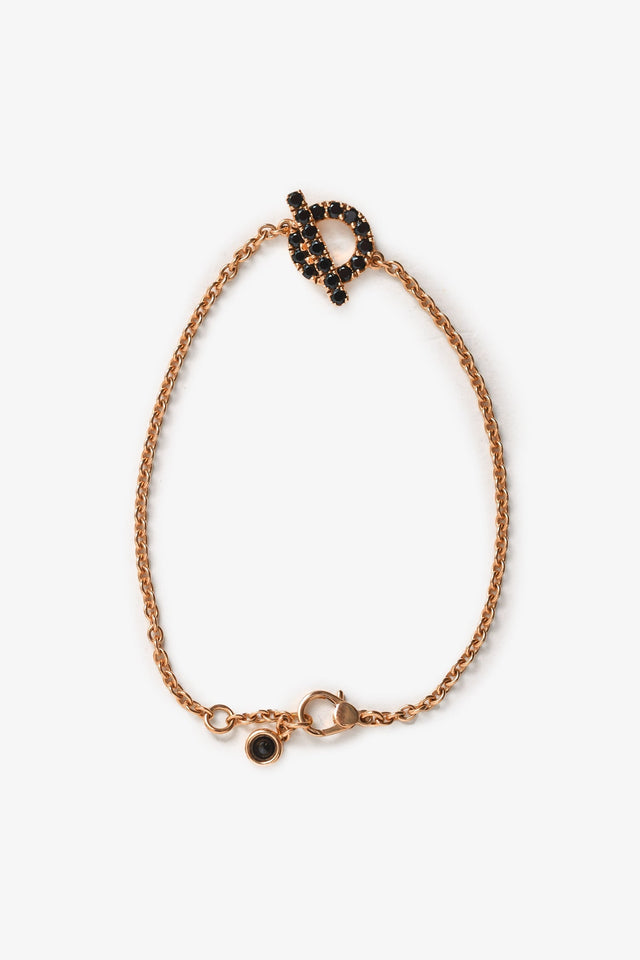 Hermes 18K Rose Gold/Black Spinel Finesse Bracelet