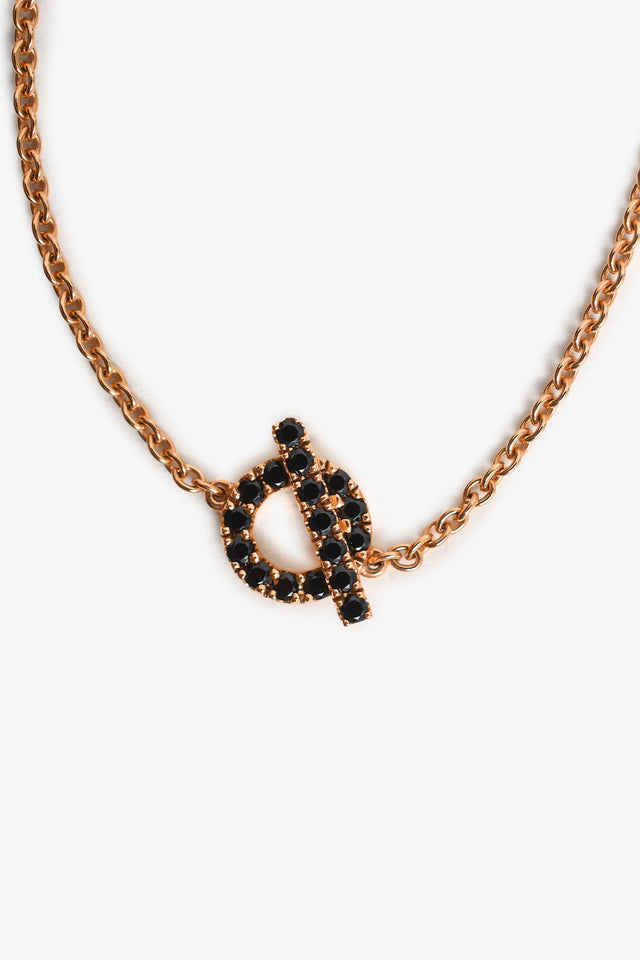 Hermes 18K Rose Gold/Black Spinel Finesse Bracelet