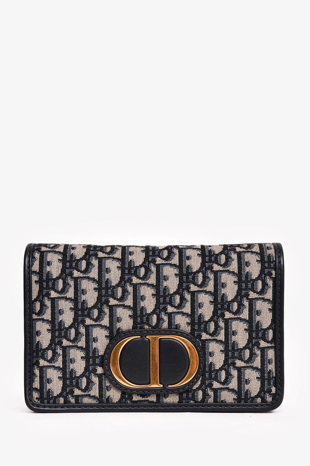 Christian Dior 2020 Navy Leather Oblique 2 In 1 30 Montage Belt/Shoulder Bag