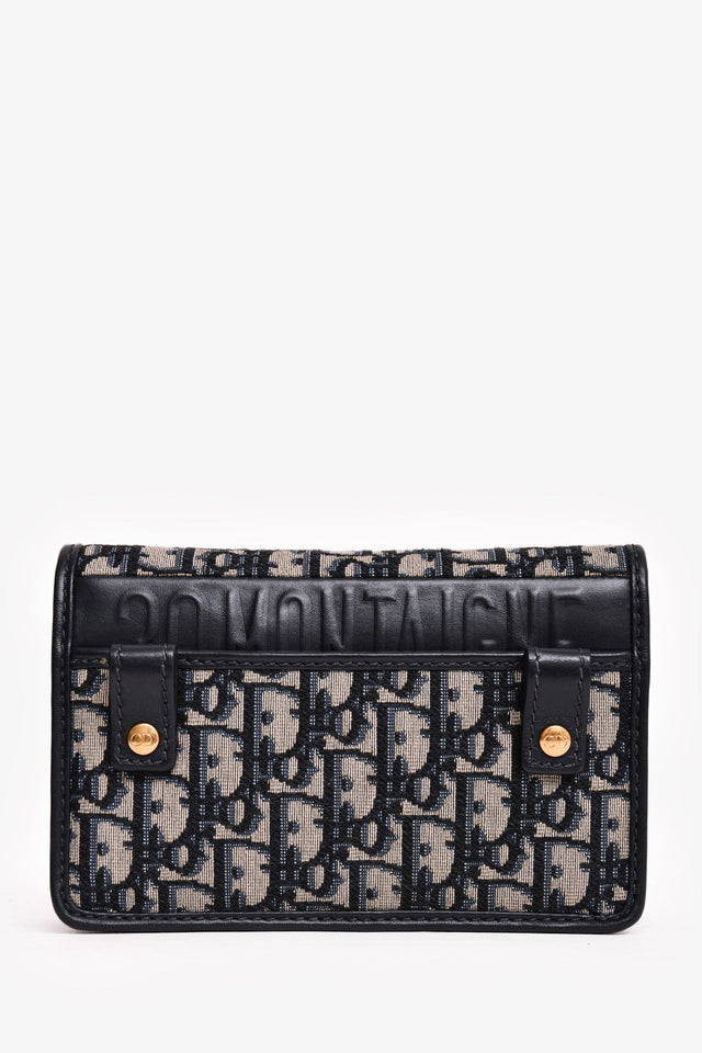 Christian Dior 2020 Navy Leather Oblique 2 In 1 30 Montage Belt/Shoulder Bag