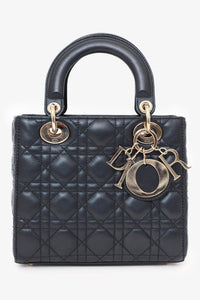 Christian Dior 2022 Black Cannage Lambskin Small Lady Dior Bag