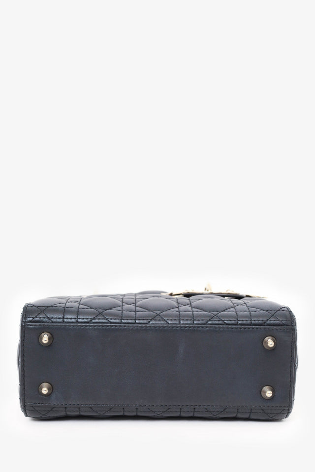 Christian Dior 2022 Black Cannage Lambskin Small Lady Dior Bag