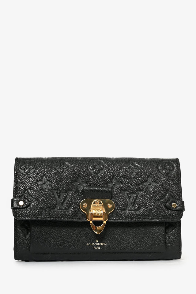 Louis Vuitton 2019 Black Empreinte Leather 'Vavin' Wallet on Chain Bag