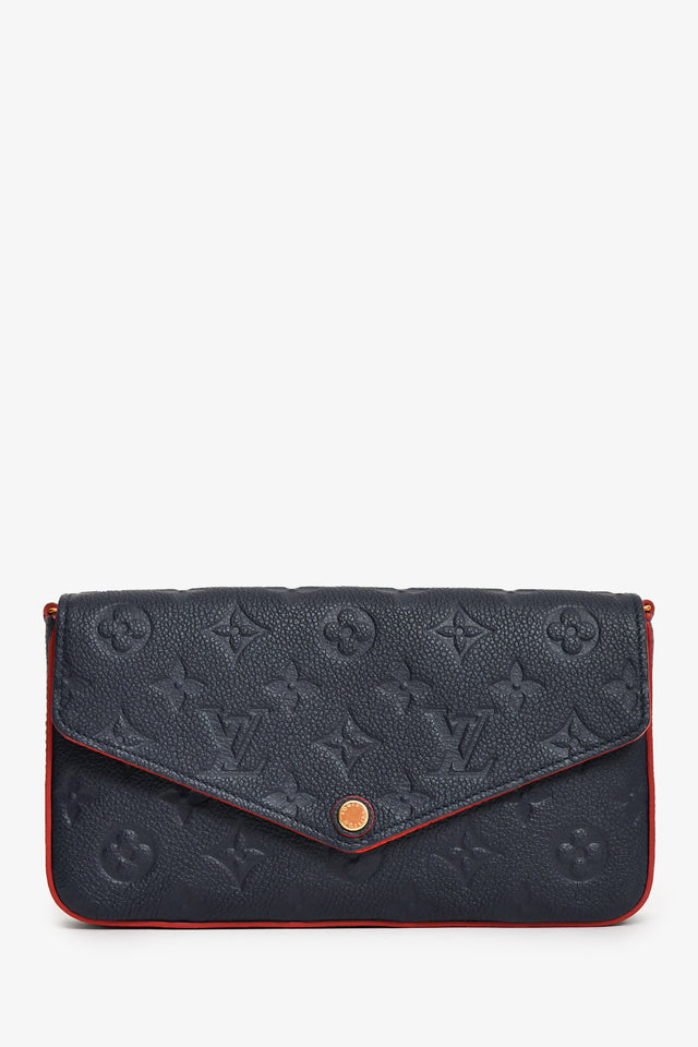 Louis Vuitton 2017 Navy/Red Leather Empriente Felicie Crossbody Bag