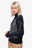 Christian Dior Navy Cashmere Moon Turtleneck Size 2
