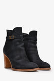 Louis Vuitton Black Leather Buckle Detailed Ankle Boots Size 38