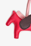 Hermes 2021 Fuscia/Brown Leather Rodeo Pegase PM Bag Charm