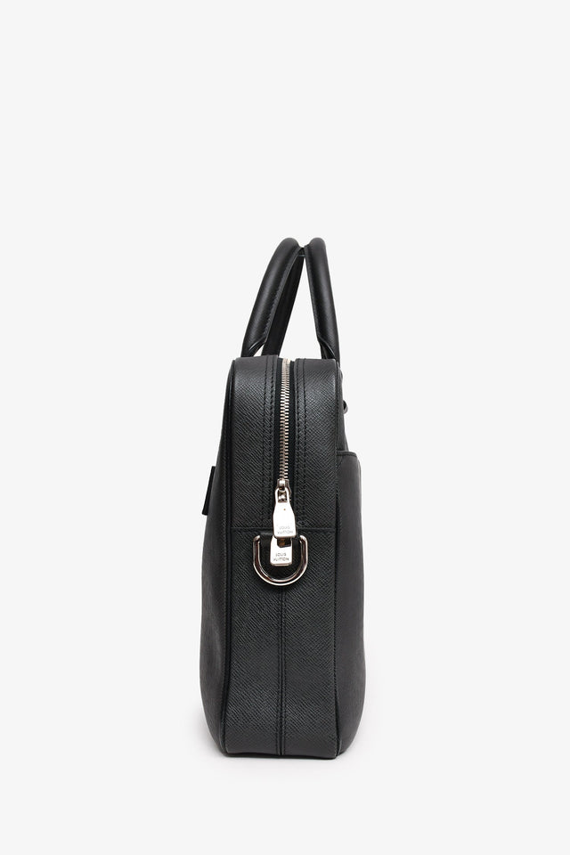 Louis Vuitton 2014 Black Leather Briefcase with Strap