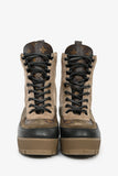 Louis Vuitton Brown Monogram/Suede Desert Combat Boots Size 40