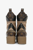 Louis Vuitton Brown Monogram/Suede Desert Combat Boots Size 40
