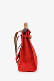Hermes 2017 Red Canvas/Brown Leather Herbag 31
