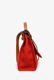 Hermes 2017 Red Canvas/Brown Leather Herbag 31
