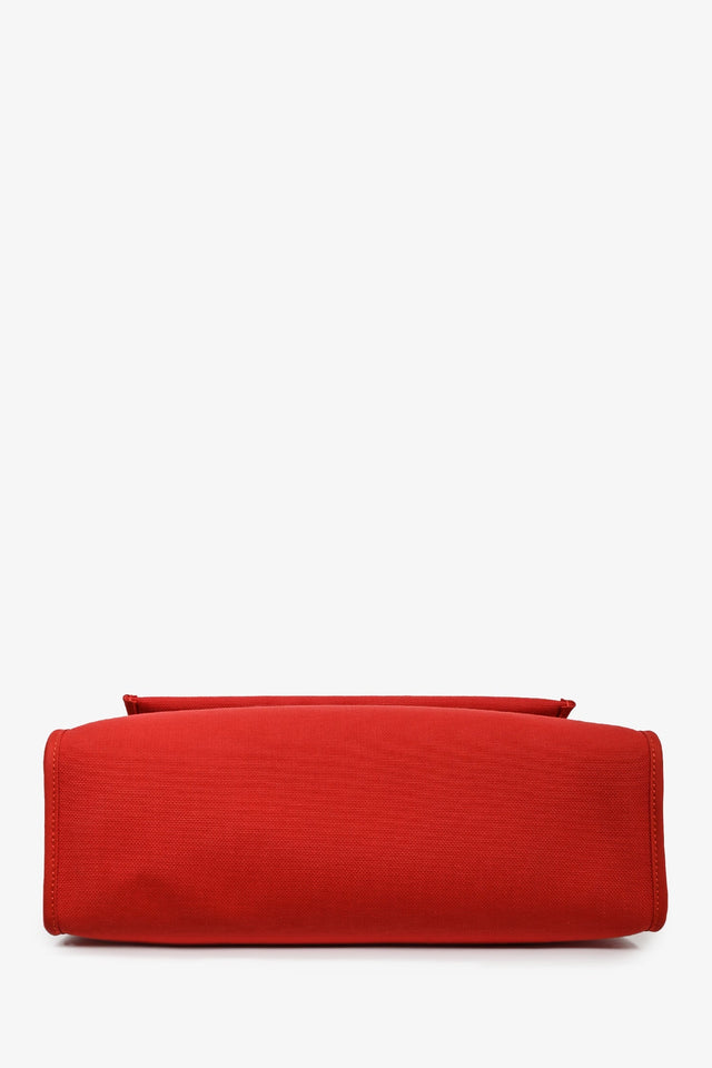 Hermes 2017 Red Canvas/Brown Leather Herbag 31