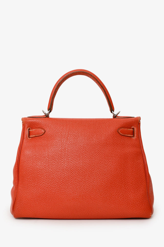 Hermes 2011 9M Salmon Togo Leather Kelly 28 Top Handle with Strap