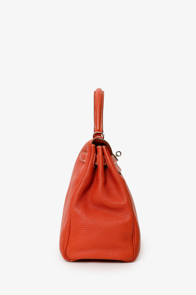Hermes 2011 9M Salmon Togo Leather Kelly 28 Top Handle with Strap