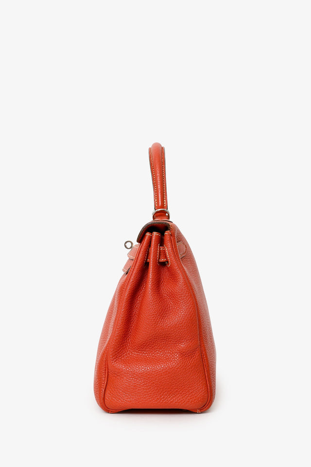 Hermes 2011 9M Salmon Togo Leather Kelly 28 Top Handle with Strap