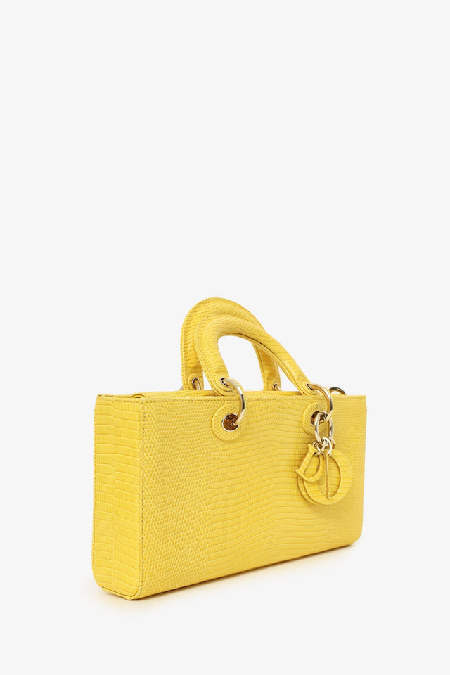 Christian Dior 2016 Lizard Leather Medium D-Joy Bag with Strap