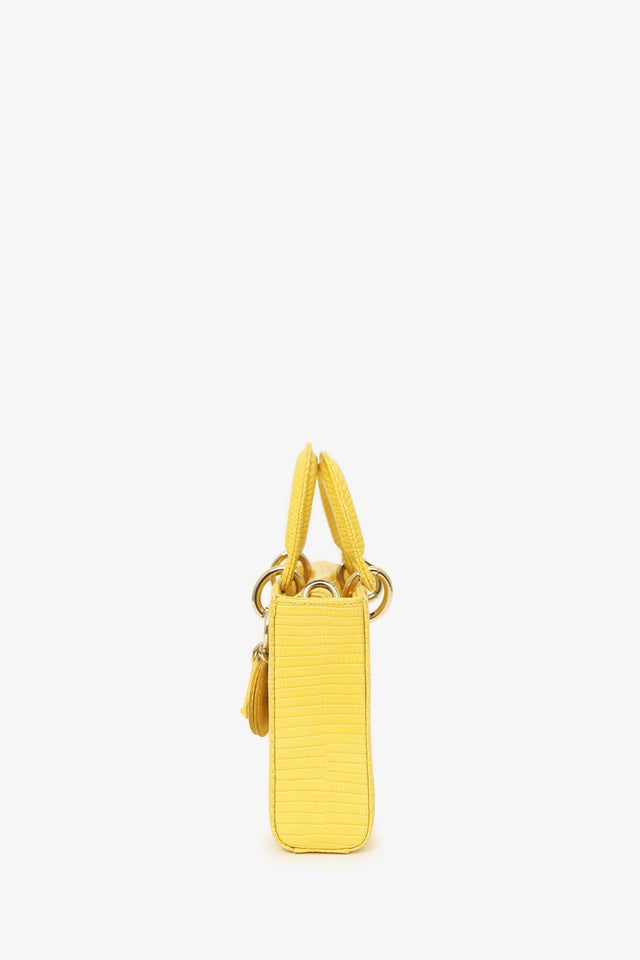 Christian Dior 2016 Lizard Leather Medium D-Joy Bag with Strap