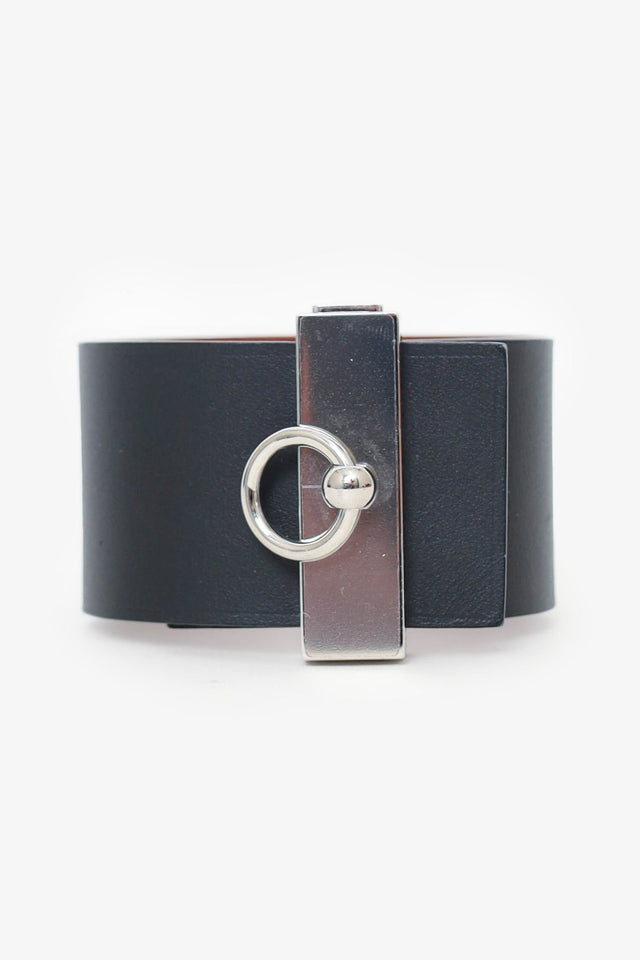 Hermes 2014 Black/Brown Leather Illusion Bracelet