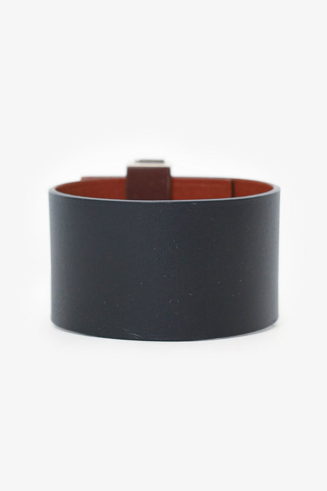 Hermes 2014 Black/Brown Leather Illusion Bracelet