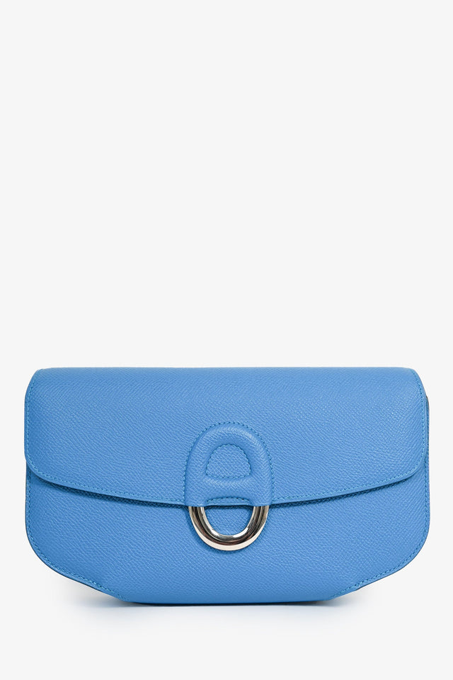Hermes Blue Epsom Calfskin 'Cherche-Midi' Clutch