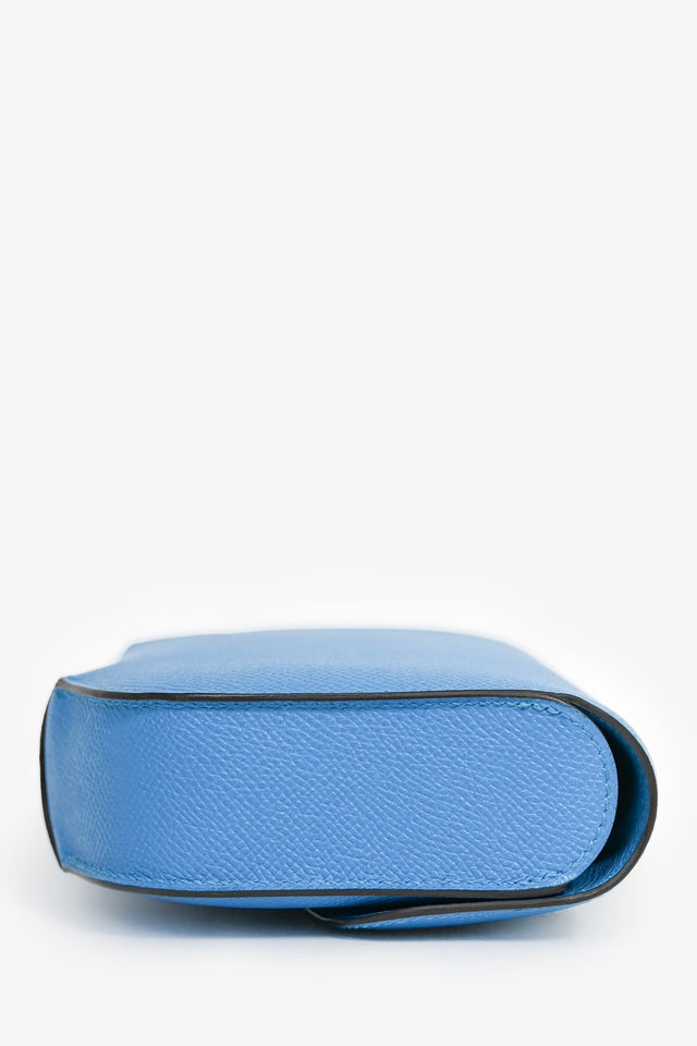 Hermes Blue Epsom Calfskin 'Cherche-Midi' Clutch