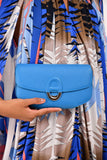 Hermes Blue Epsom Calfskin 'Cherche-Midi' Clutch