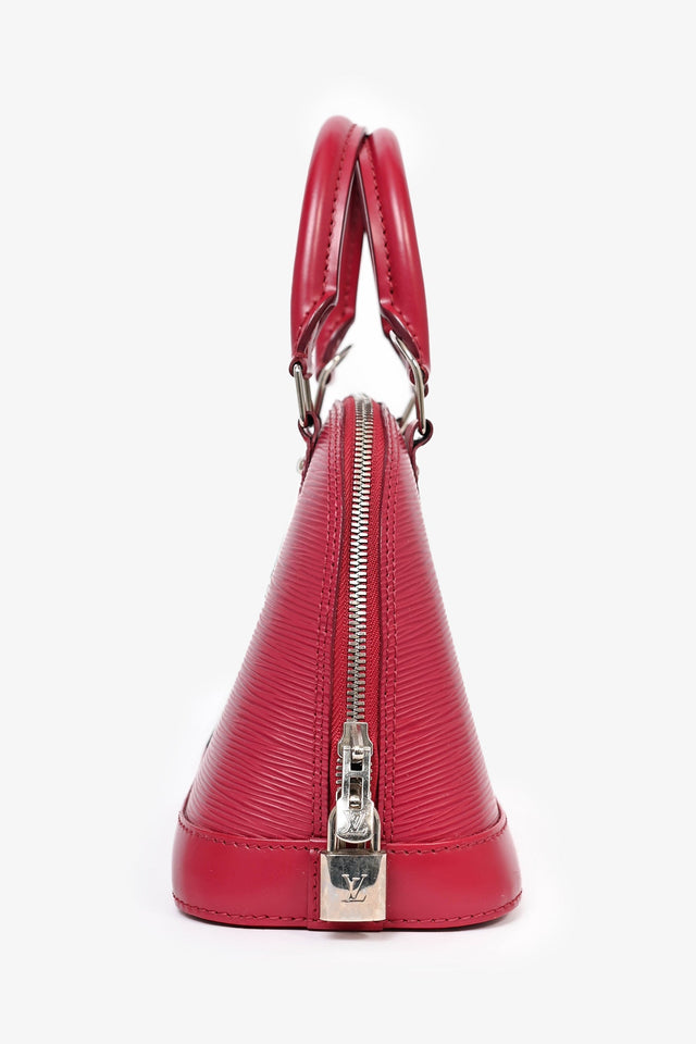 Louis Vuitton 2014 Raspberry Red Epi Leather Alma BB Top Handle with Strap