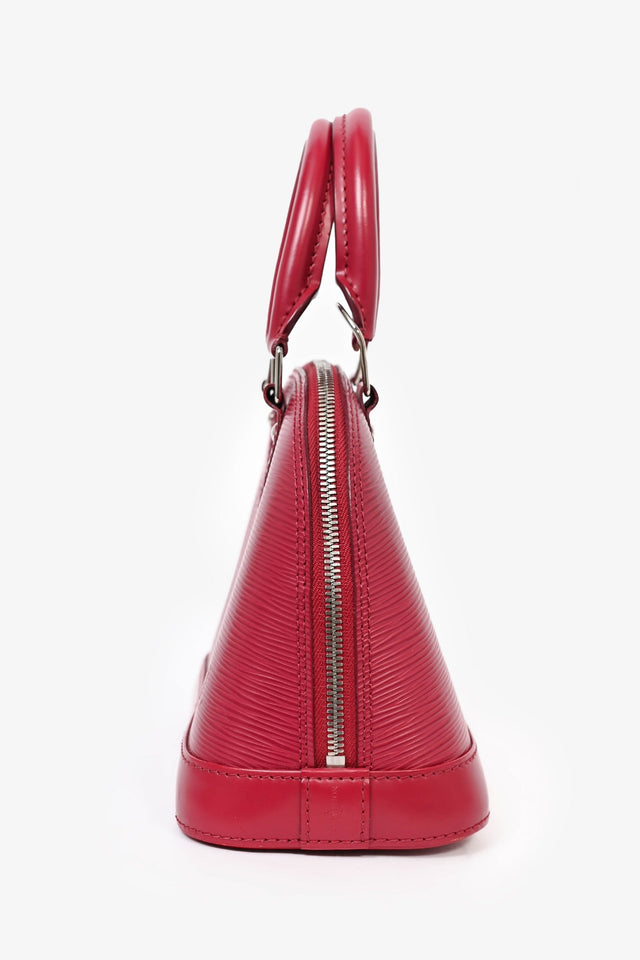 Louis Vuitton 2014 Raspberry Red Epi Leather Alma BB Top Handle with Strap