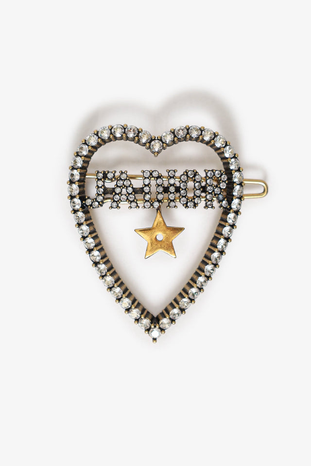 Christian Dior Gold Tone Crystal Embellished J'ADior Hair Clip