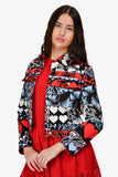 Hermes Blue/Red Denim 'Wild' Jacket Size 36
