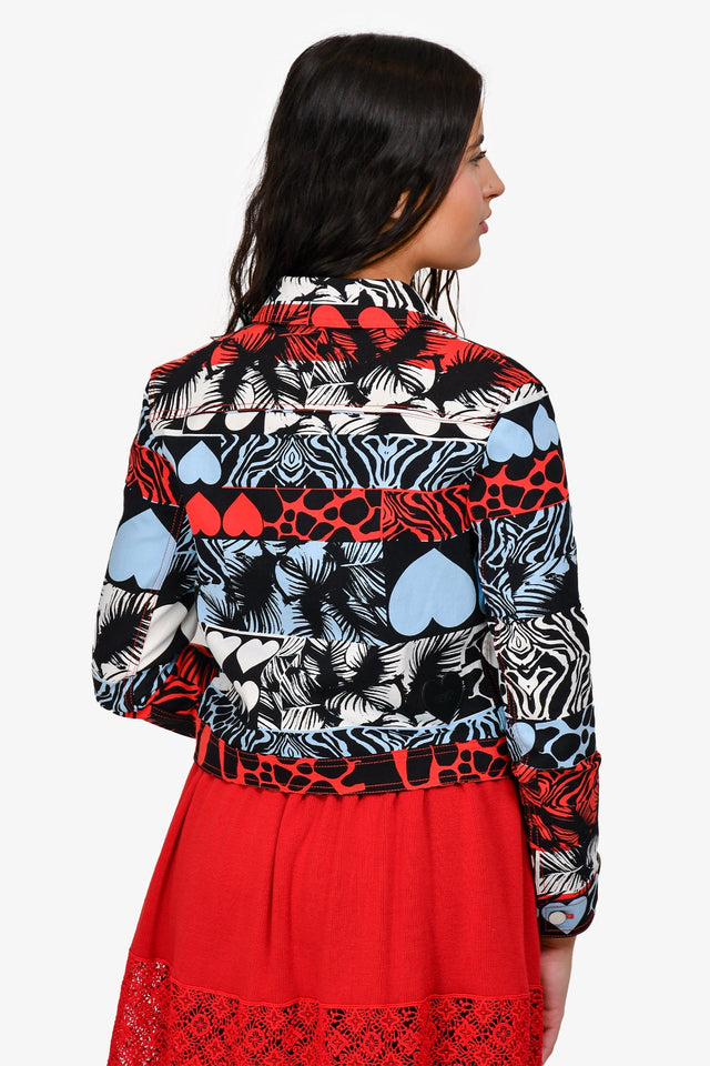 Hermes Blue/Red Denim 'Wild' Jacket Size 36