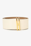 Hermes Cream Leather Elan 66 Wide Belt Size S