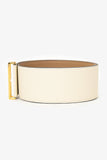 Hermes Cream Leather Elan 66 Wide Belt Size S