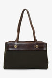 Hermes 2003 Brown/Green Leather/Canvas Changeable Vibrato Herbag PM
