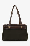 Hermes 2003 Brown/Green Leather/Canvas Changeable Vibrato Herbag PM