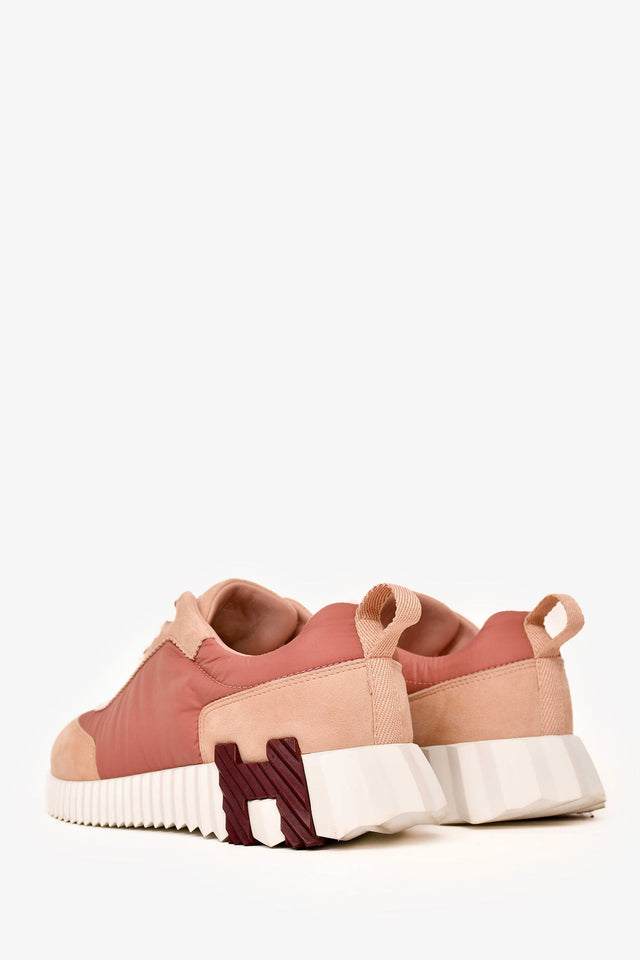 Hermes Pink Suede/Nylon 'H' Sneakers Size 35.5