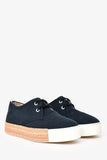 Hermes Navy Cotton Platform Espadrilles Size 6.5